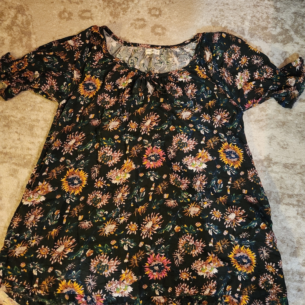 NATURAL LIFE Floral Mini Dress - Black, Pink, Yellow